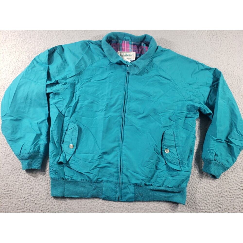 Vintage LL Bean Jacket Women's Large Green Full Zip Freeport Maine Made In USA
